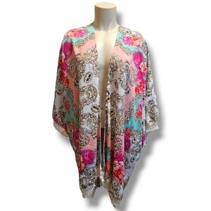 Unbranded one size kimono with lace edge. Super pretty.